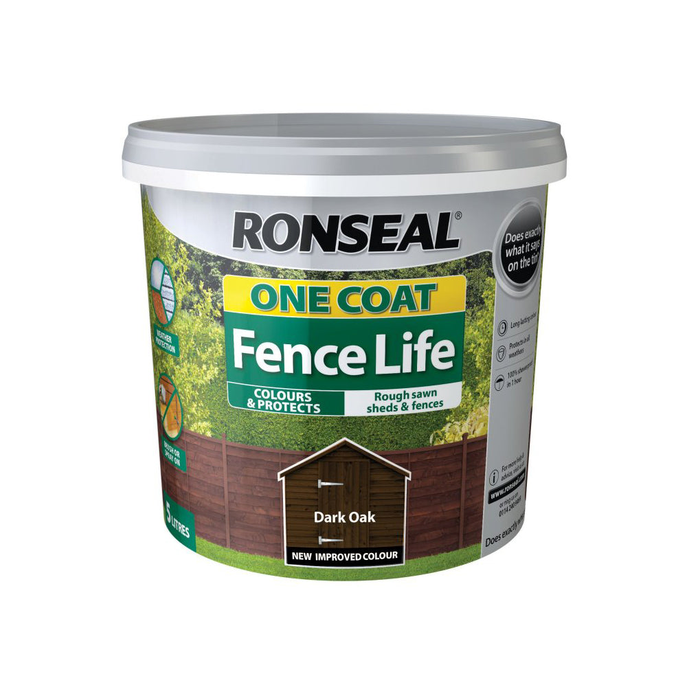 Ronseal-One-Coat-Fence-Life-Dark-Oak-5L Ronseal-One-Coat-Fence-Life-Dark-Oak-5L
